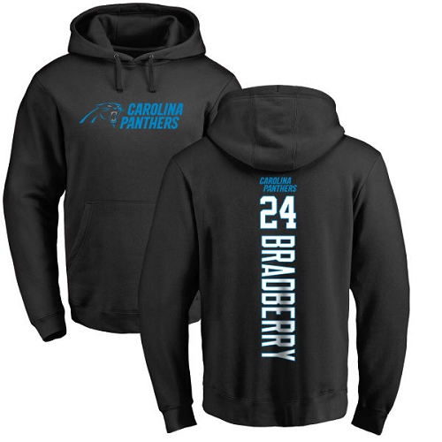 Carolina Panthers Men Black James Bradberry Backer NFL Football 24 Pullover Hoodie Sweatshirts